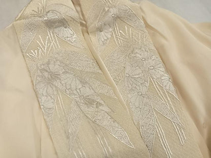 平和屋着物●長襦袢　無双仕立て　梅　暈し染め　半衿刺繍　正絹　逸品　AABM8908ph
