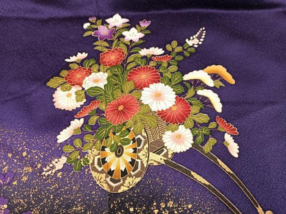 平和屋着物●豪華振袖　花車文　暈し染め　金彩　正絹　逸品　AABM8910ph