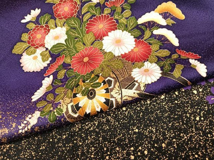 平和屋着物●豪華振袖　花車文　暈し染め　金彩　正絹　逸品　AABM8910ph