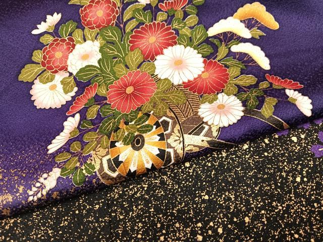 平和屋着物●豪華振袖　花車文　暈し染め　金彩　正絹　逸品　AABM8910ph