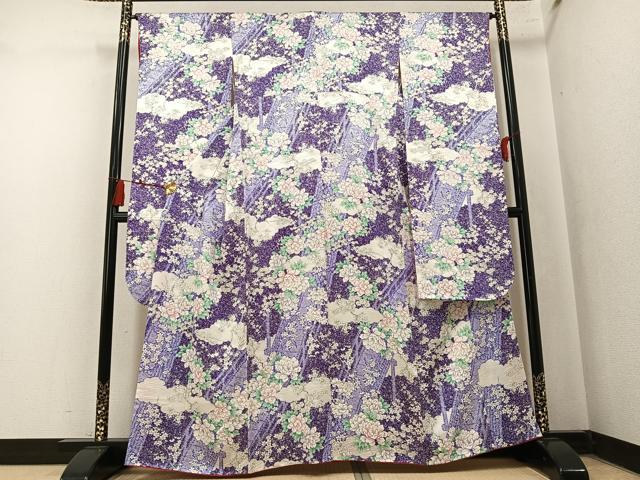 平和屋着物●豪華振袖　草花文　正絹　逸品　AABM8912ph
