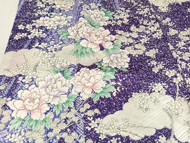平和屋着物●豪華振袖　草花文　正絹　逸品　AABM8912ph
