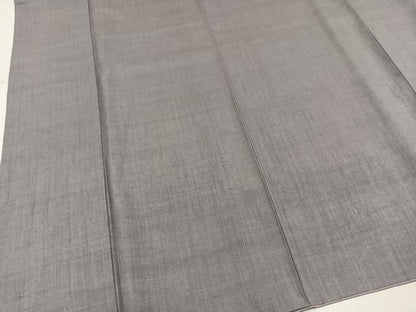 平和屋着物●本場結城紬　重要無形文化財　色無地　薄墨色　正絹　逸品　AABM8913ph