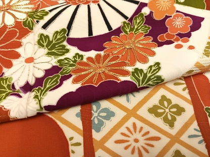 平和屋着物●豪華振袖　駒刺繍　花蝶源氏車文　金彩　正絹　逸品　AABM8915ph