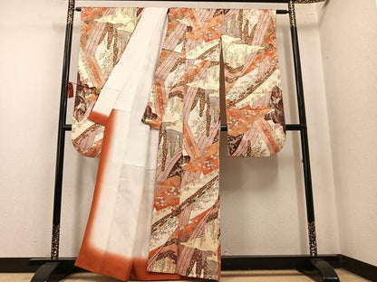 平和屋着物●豪華振袖　吉祥花唐草文　金彩　正絹　逸品　AABM8916ph