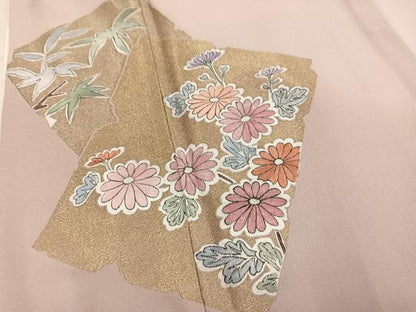 平和屋着物●本加賀友禅作家　金丸水明　色留袖　刺繍　破れ色紙草花文　暈し染め　金糸　正絹　逸品　AABM8918ph