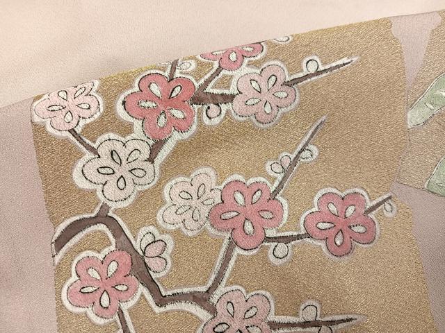 平和屋着物●本加賀友禅作家　金丸水明　色留袖　刺繍　破れ色紙草花文　暈し染め　金糸　正絹　逸品　AABM8918ph