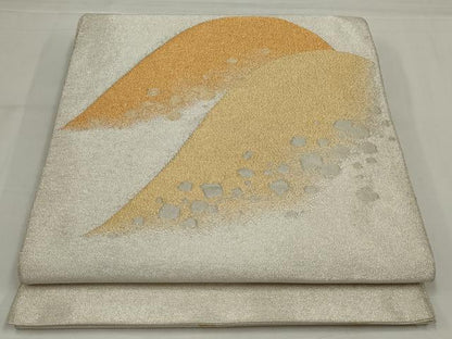 平和屋着物◎西陣　太鼓柄袋帯　綴れ　遠山文　金銀糸　正絹　逸品　AABM9091ou