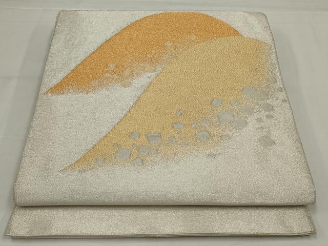 平和屋着物◎西陣　太鼓柄袋帯　綴れ　遠山文　金銀糸　正絹　逸品　AABM9091ou