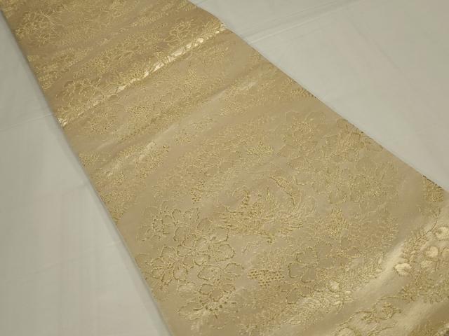 平和屋着物◎六通柄袋帯　花鳥文　金糸　正絹　逸品　未使用　AABM9096ou