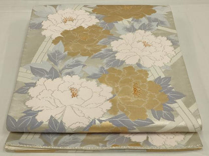 平和屋着物◎六通柄袋帯　唐織　花籬文　金銀糸　正絹　逸品　AABM9102ou