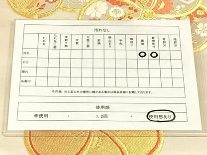 平和屋着物◎六通柄袋帯　唐織　ねじ梅　宝尽くし　金銀糸　正絹　逸品　AABM9129dk