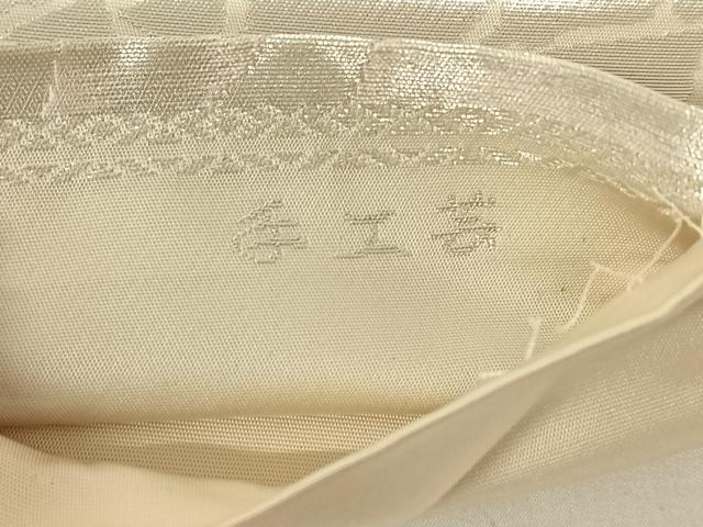平和屋着物◎西陣　服部織物謹製　六通柄袋帯　こはく錦　手工芸　草花文　金銀糸　正絹　逸品　AABM9141dk