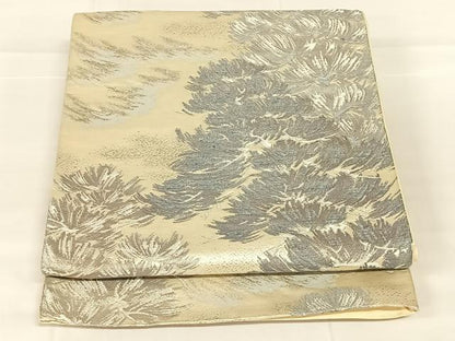平和屋着物◎六通柄袋帯　唐織　松文　金銀糸　正絹　逸品　AABM9149dk