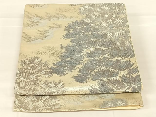 平和屋着物◎六通柄袋帯　唐織　松文　金銀糸　正絹　逸品　AABM9149dk