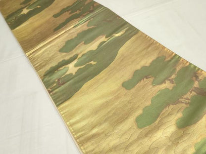 平和屋着物◎六通柄袋帯　松文　引箔　正絹　逸品　AABM9171ou