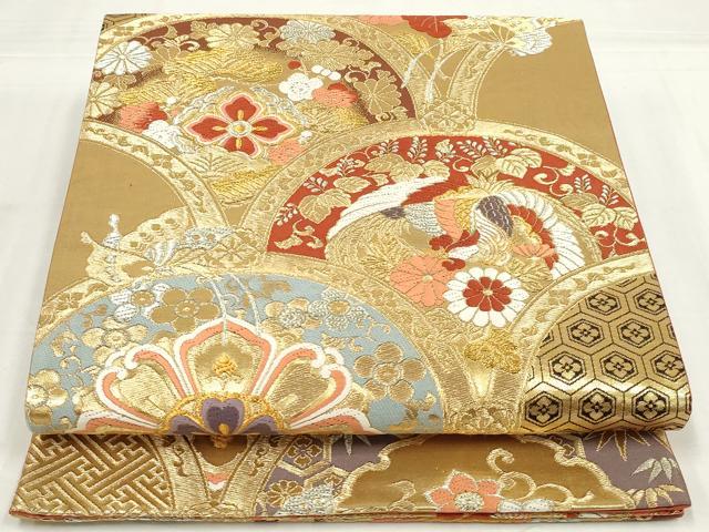 平和屋着物◎六通柄袋帯　唐織　錦繍　金糸　謹河製　正絹　逸品　AABM9183ou