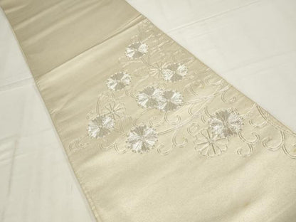 平和屋着物◎太鼓柄袋帯　花唐草文　銀糸　正絹　逸品　AABM9199ou