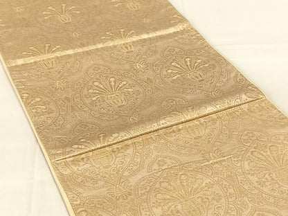 平和屋着物◎六通柄袋帯　飾花文　金糸　正絹　逸品　AABM9204dk