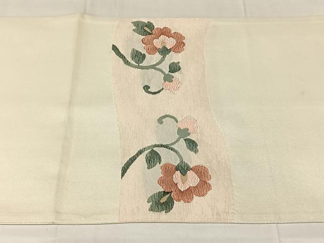 平和屋着物◎太鼓柄袋帯　すくい織　花鳥文　金糸　正絹　逸品　AABM9240dk