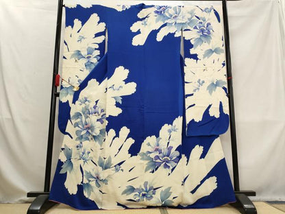 平和屋着物■豪華振袖　駒刺繍　草花文　銀彩　正絹　逸品　AABM9339st