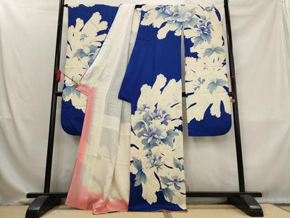 平和屋着物■豪華振袖　駒刺繍　草花文　銀彩　正絹　逸品　AABM9339st