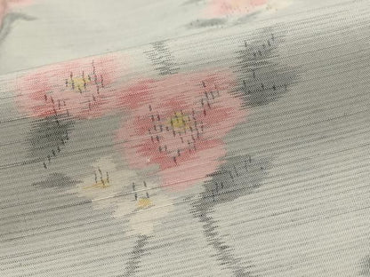 平和屋着物■上質な紬　枝花文　正絹　逸品　AABM9438st