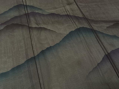平和屋着物▽色留訪問着　無双　紗袷　紗×絽　風景文　暈し染め　正絹　逸品　AABM9627jh