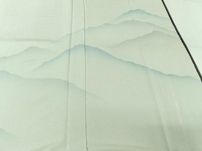 平和屋着物▽色留訪問着　無双　紗袷　紗×絽　風景文　暈し染め　正絹　逸品　AABM9627jh