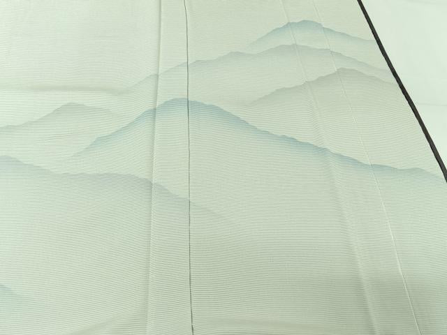 平和屋着物▽色留訪問着　無双　紗袷　紗×絽　風景文　暈し染め　正絹　逸品　AABM9627jh