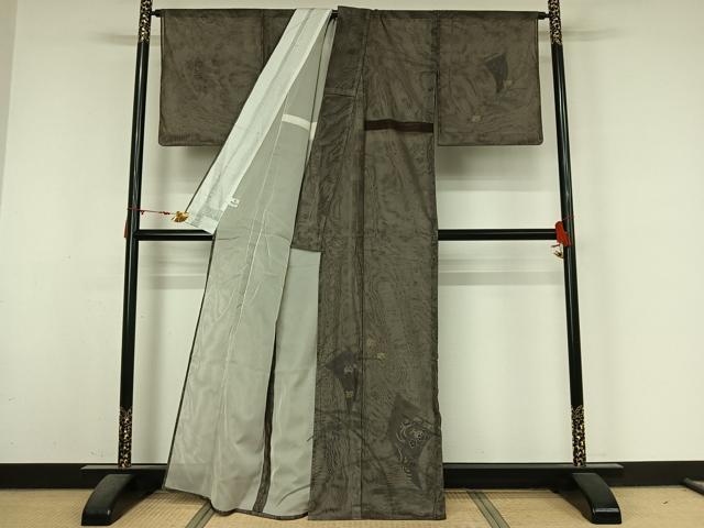 平和屋着物▽訪問着　無双　紗袷　紗×紗　草花文　金銀彩　装道　正絹　逸品　AABM9630jh