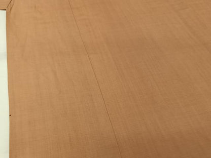 平和屋着物●男性　銀座もとじ　小紋　単衣　伽羅色　反端付き　綿　逸品　AABM9649jh