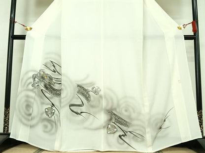 平和屋着物●訪問着　単衣　作家物　龍　暈し染め　金彩　正絹　逸品　AABM9661jh