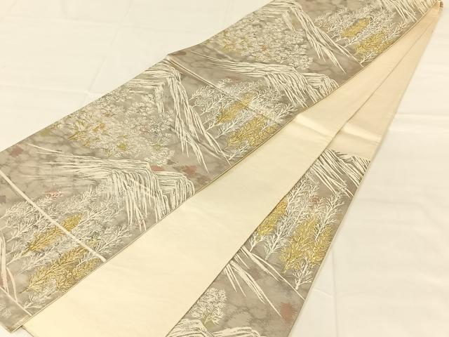 平和屋着物◎六通柄袋帯　唐織　古都の四季　錦引箔　金銀糸　正絹　逸品　AABM9765dk