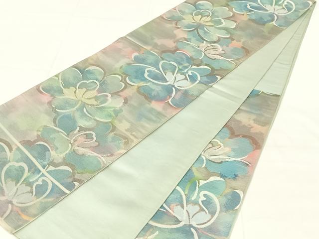 平和屋着物◎六通柄袋帯　花尽くし　金銀糸　正絹　逸品　AABM9766dk