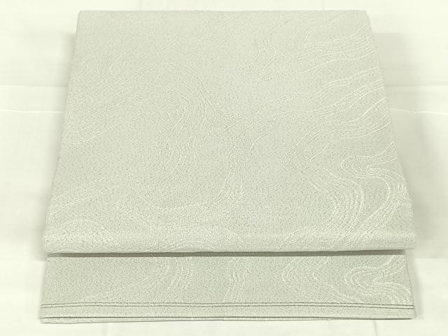 平和屋着物◎両面　全通柄袋帯　流水文　銀糸　正絹　逸品　AABM9777dk