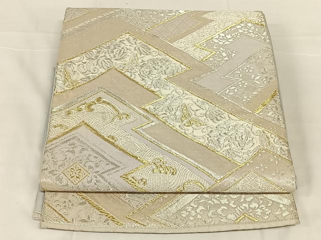 平和屋着物◎六通柄袋帯　花蝶文　金銀糸　正絹　逸品　AABM9784dk