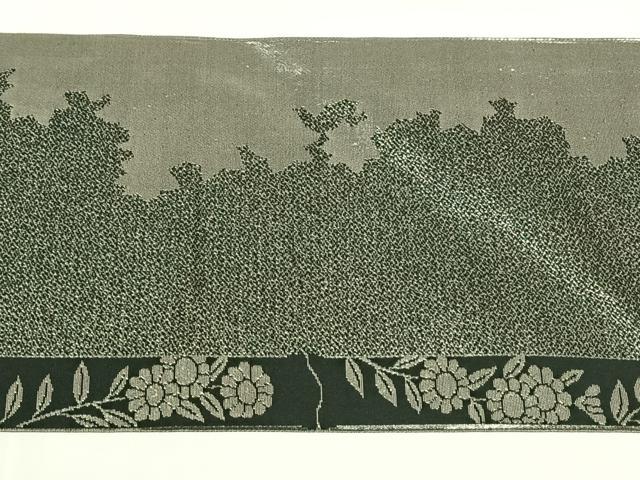 平和屋着物◎九寸名古屋帯　唐織　流水花文　金銀糸　正絹　逸品　AABM9787dk