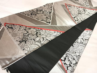 平和屋着物◎西陣　六通柄袋帯　唐織　更紗花文　銀糸　正絹　逸品　AABM9805yx