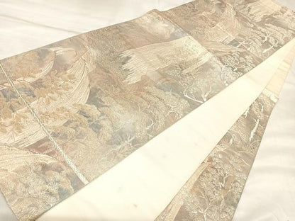 平和屋着物◎六通柄袋帯　京洛錦　二重引箔　金銀糸　正絹　逸品　AABM9809yx