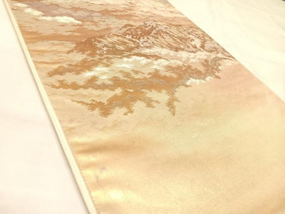 平和屋着物◎六通柄袋帯　山頂の朝　金糸　引箔　正絹　逸品　AABM9813yx