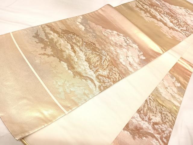 平和屋着物◎六通柄袋帯　山頂の朝　金糸　引箔　正絹　逸品　AABM9813yx