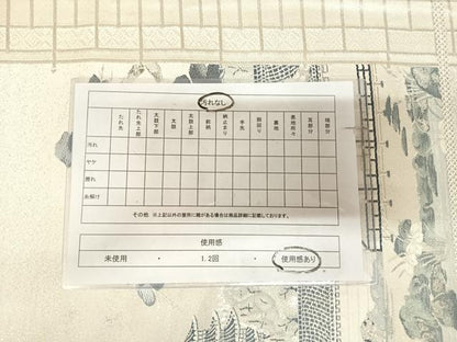 平和屋着物◎六通柄袋帯　唐織　石庭文様　銀糸　正絹　逸品　AABM9816yx