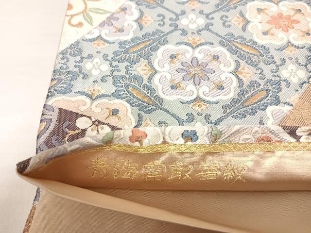 平和屋着物◎六通柄袋帯　唐織　青海雲取華紋　金糸　正絹　逸品　AABM9821yx