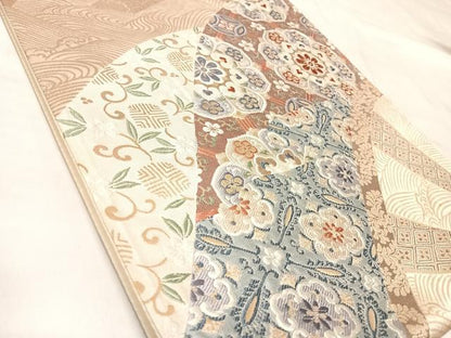 平和屋着物◎六通柄袋帯　唐織　青海雲取華紋　金糸　正絹　逸品　AABM9821yx