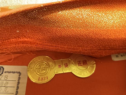 平和屋着物◎西陣　六通柄袋帯　唐織　亀甲七宝花唐草文　金銀糸　正絹　逸品　AABM9822yx