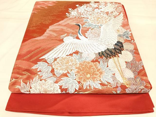 平和屋着物◎西陣　とみや織物謹製　六通柄袋帯　唐織　寿翔　金糸　正絹　逸品　AABM9828yx