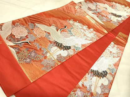 平和屋着物◎西陣　とみや織物謹製　六通柄袋帯　唐織　寿翔　金糸　正絹　逸品　AABM9828yx