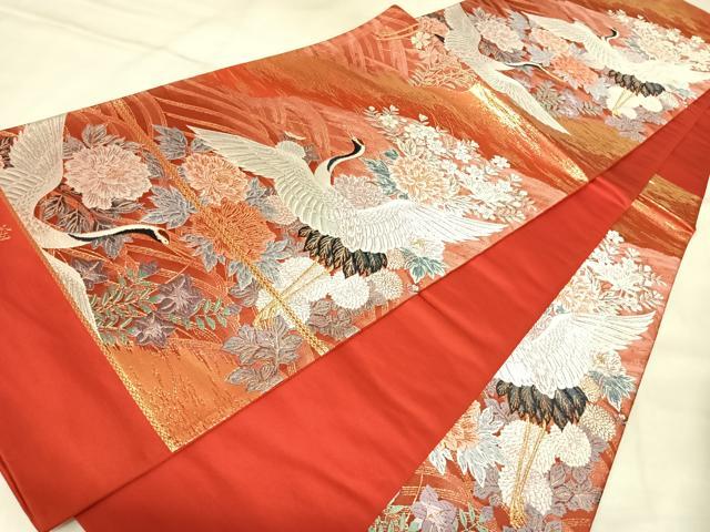 平和屋着物◎西陣　とみや織物謹製　六通柄袋帯　唐織　寿翔　金糸　正絹　逸品　AABM9828yx
