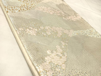 平和屋着物◎西陣　服部織物謹製　六通柄袋帯　唐織　松風　金銀糸　正絹　逸品　AABM9852yx